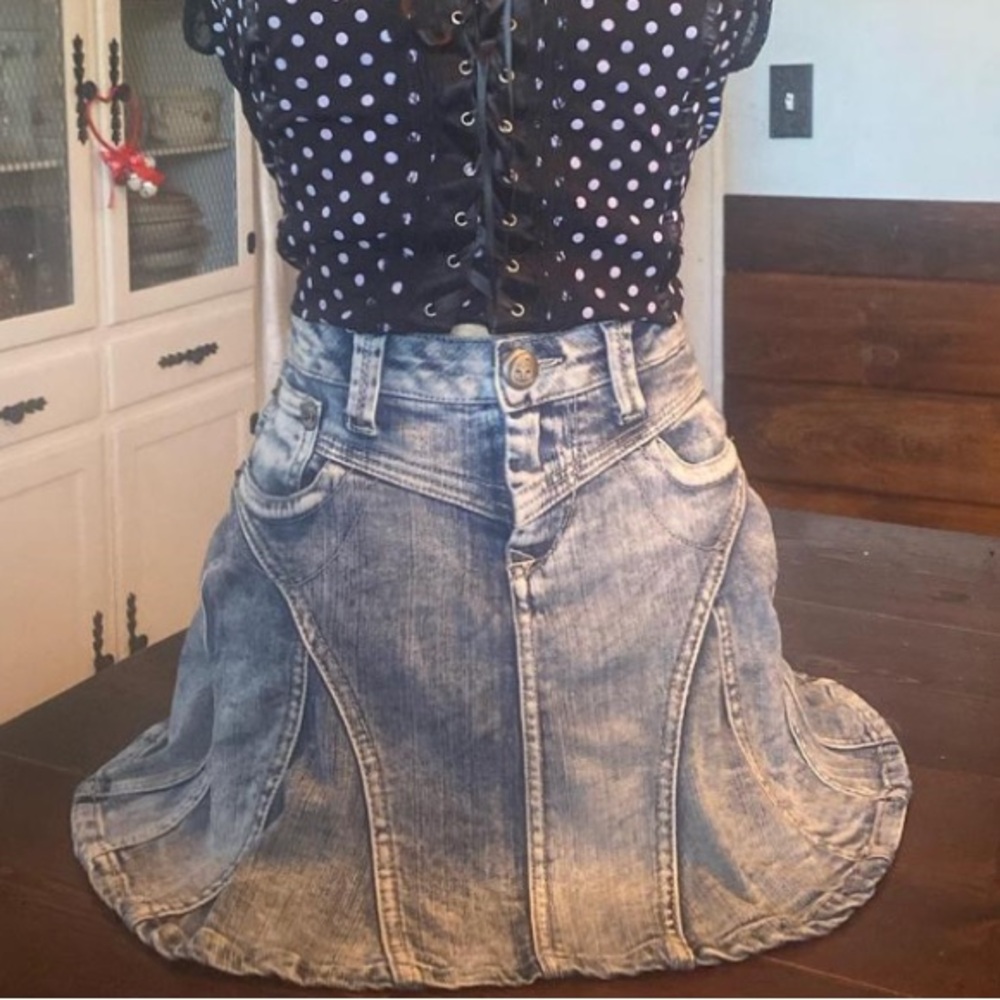 Candie's Vintage Denim High Waisted Skirt